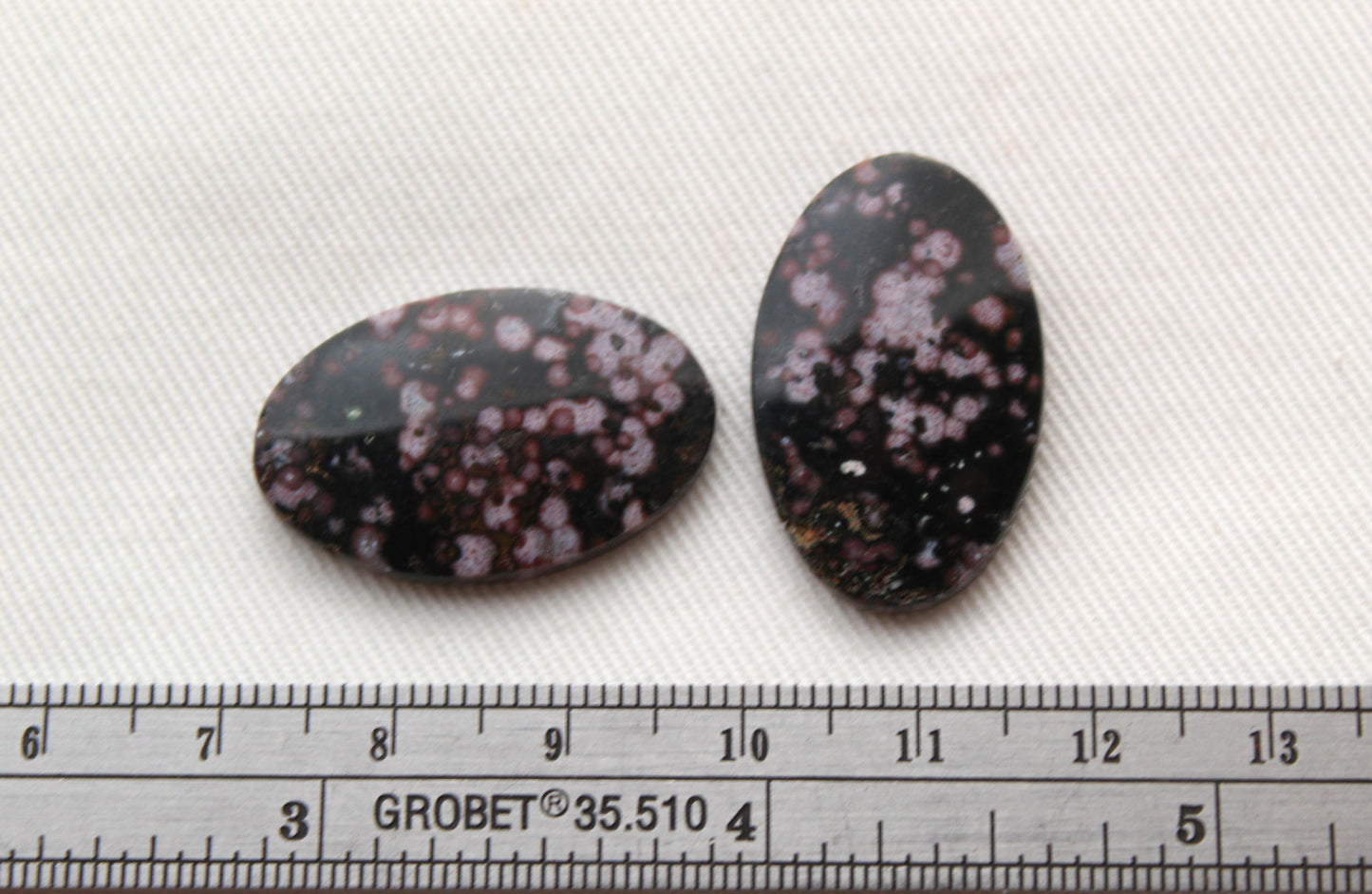 River Jasper Cabochons Pair Gemstone Oval