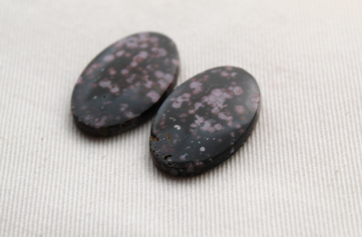 River Jasper Cabochons Pair Gemstone Oval