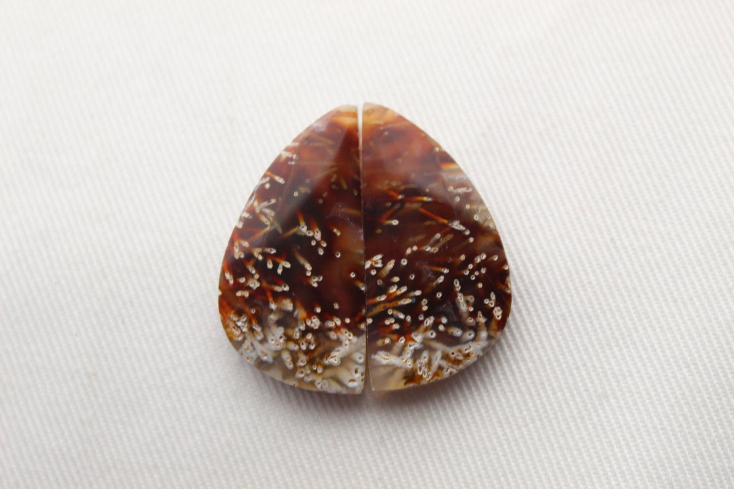 Tube Agate Cabochon Pair Transludent freeform Gemstone