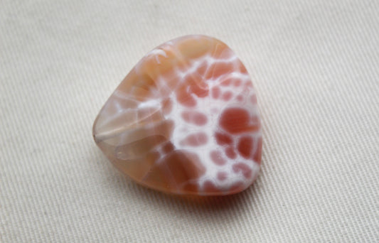 Fire agate wrinkle gemstone trillion orange