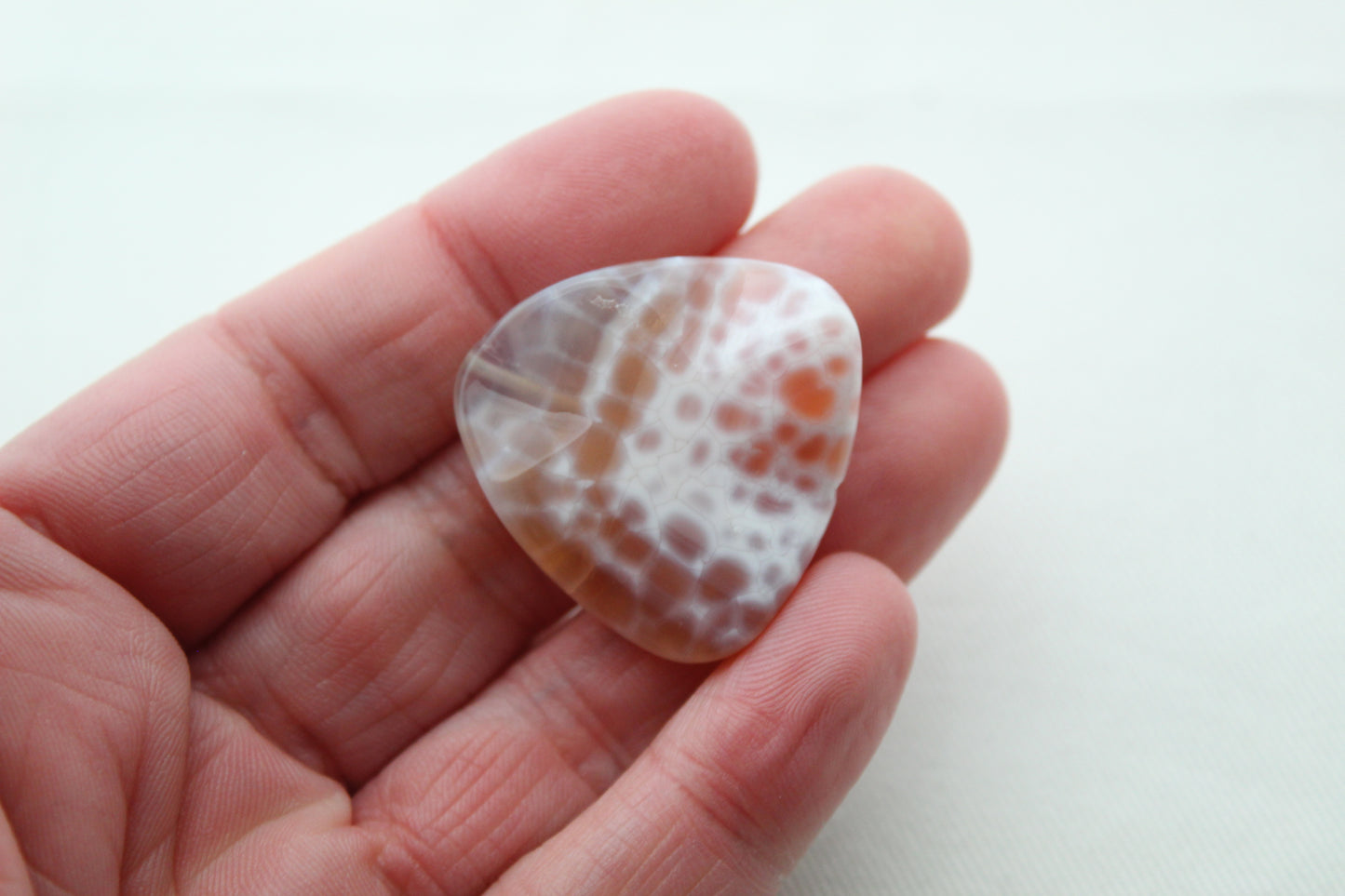 Fire agate wrinkle gemstone trillion orange