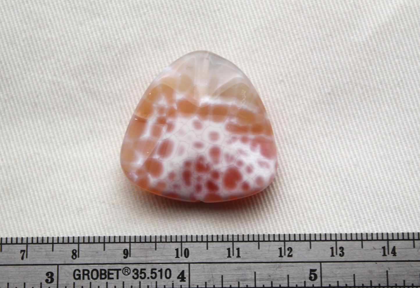 Fire agate wrinkle gemstone trillion orange