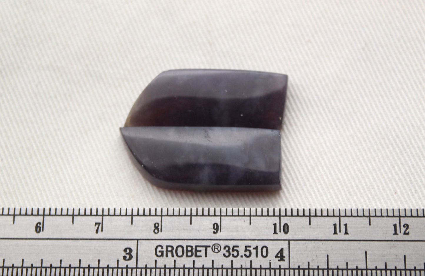 Dark purple Chalcedony cabochons Pair freeform