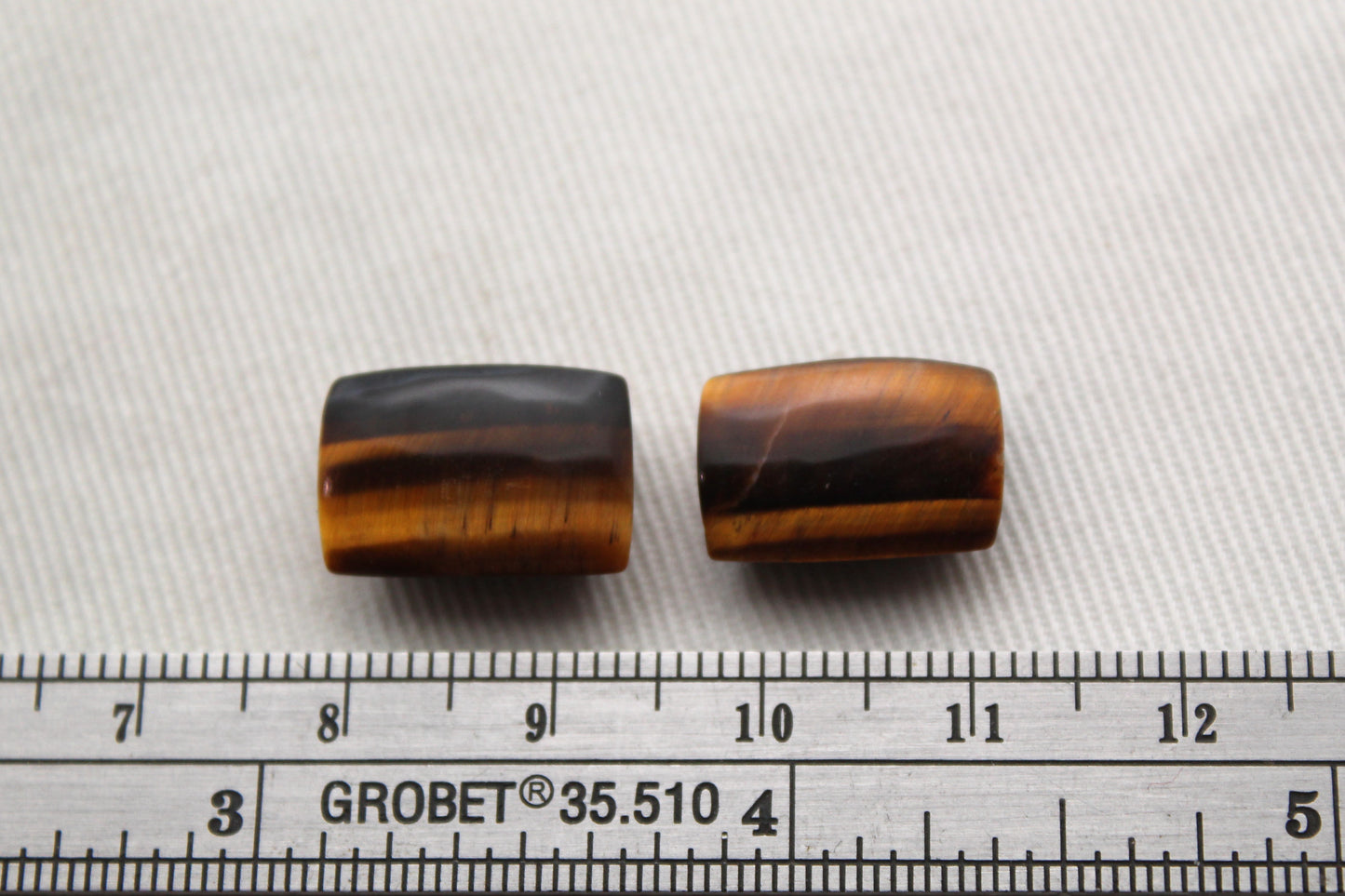 TWO Tiger's eye Cabochons Gemstone rectangle 15X10MM