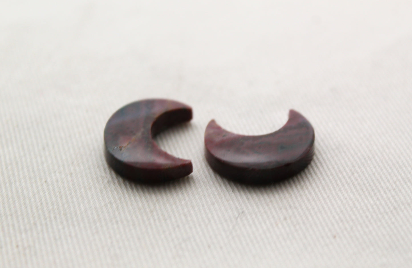 TWO Small MOON Red Jasper Cabochon Gemstone