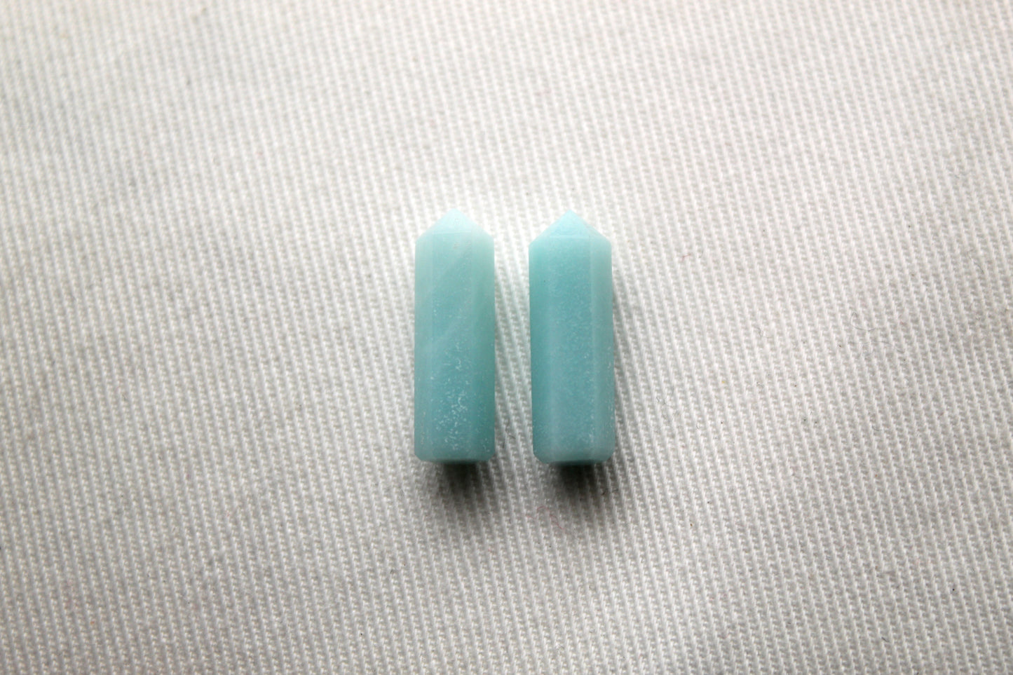 TWO mini points Amazonite gemstone pendant size UNDRILLED