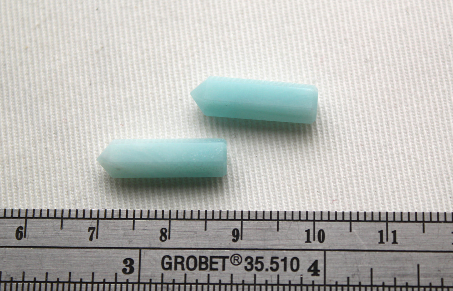 TWO mini points Amazonite gemstone pendant size UNDRILLED