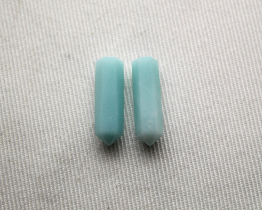 TWO mini points Amazonite gemstone pendant size UNDRILLED