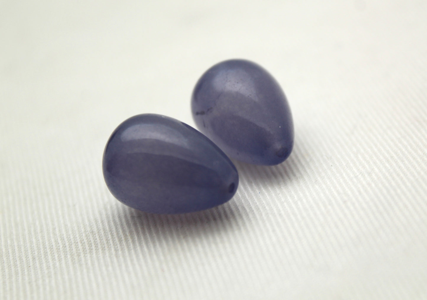 TOP DRILLED Set of two Dyed Purple Jade Gemstones drop