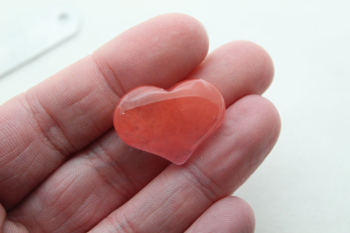 One Small Heart Watermelon Quartz 25MM