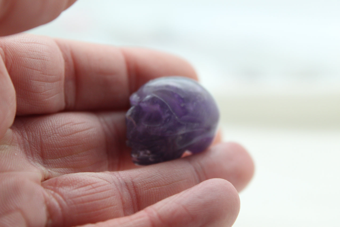 One Amethyst SKULL natural Gemstone