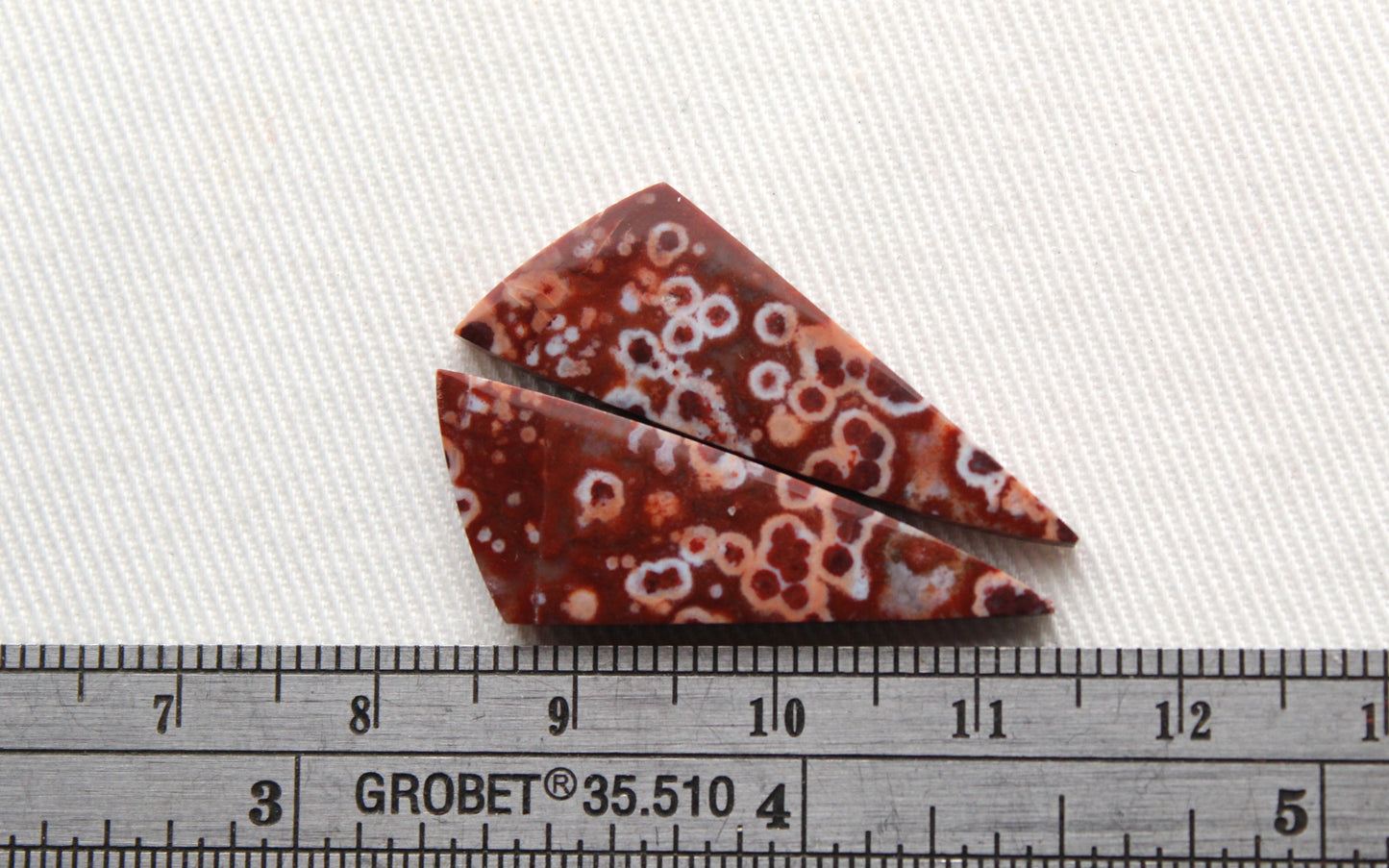 Thin River Jasper Cabochon Pair Gemstone triangle