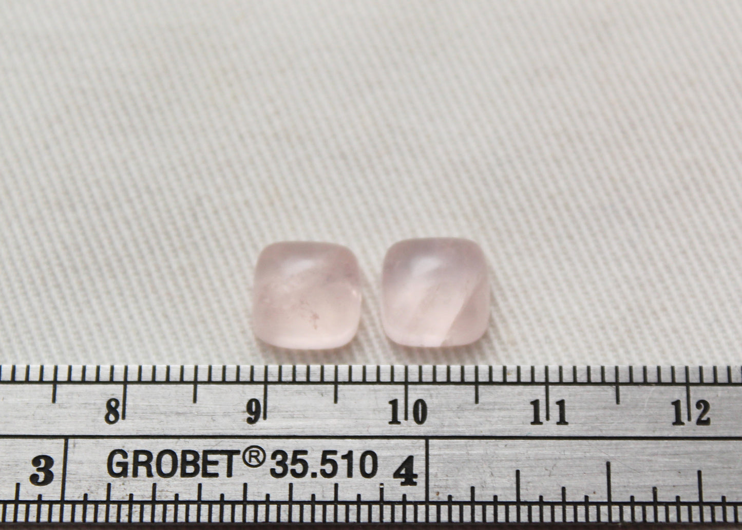 TWO Pink Quartz cabochons Gemstones square 8MM