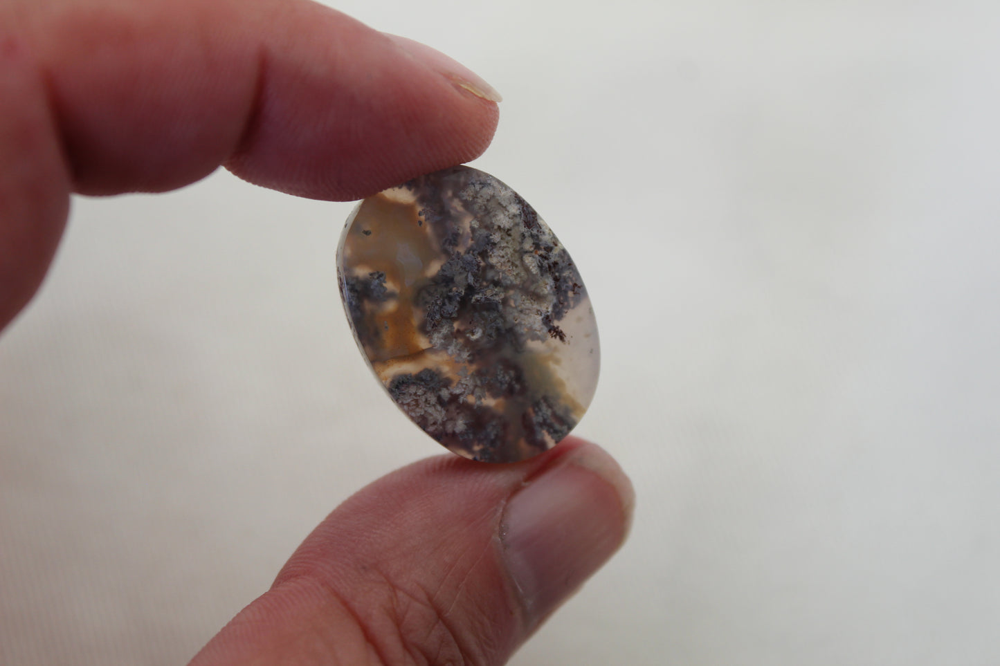 Moss Agate Cabochon Gemstone natural green oval