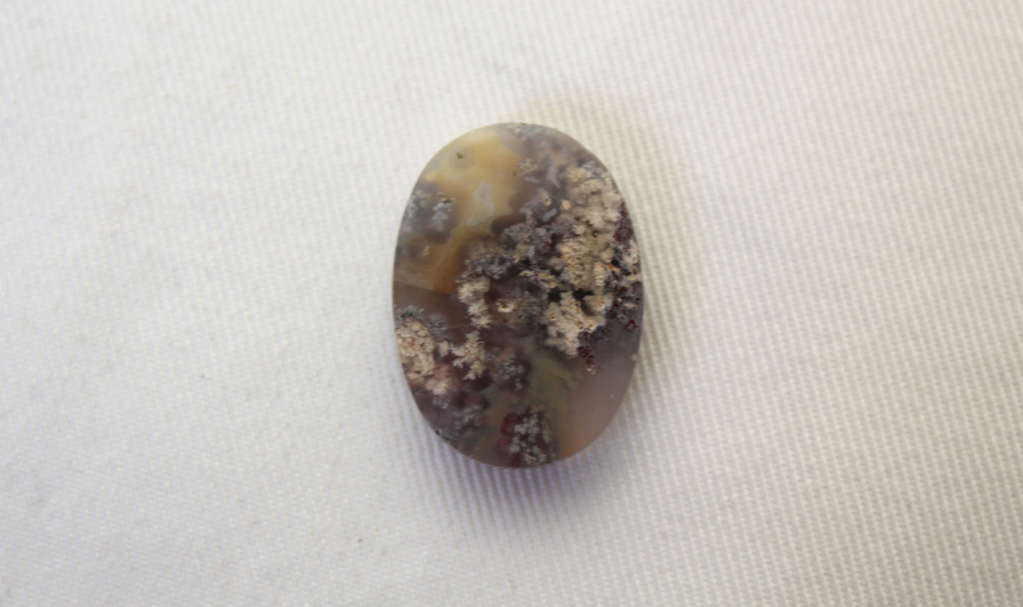 Moss Agate Cabochon Gemstone natural green oval