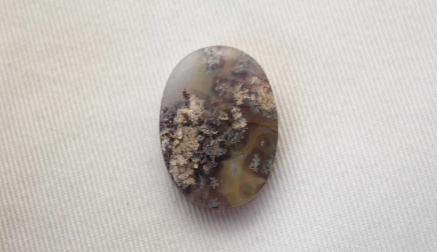 Moss Agate Cabochon Gemstone natural green oval