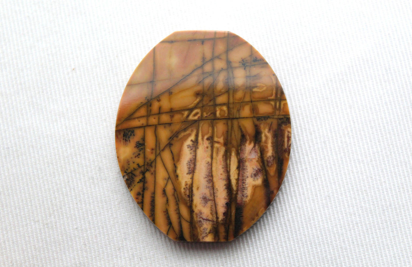 NICE Large Cabochon Yellow Feather Jasper Gemstone