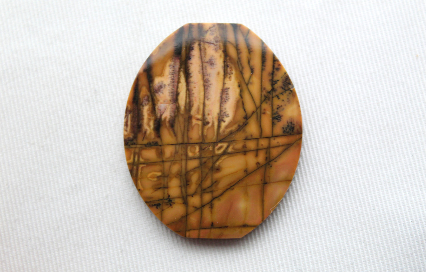 NICE Large Cabochon Yellow Feather Jasper Gemstone