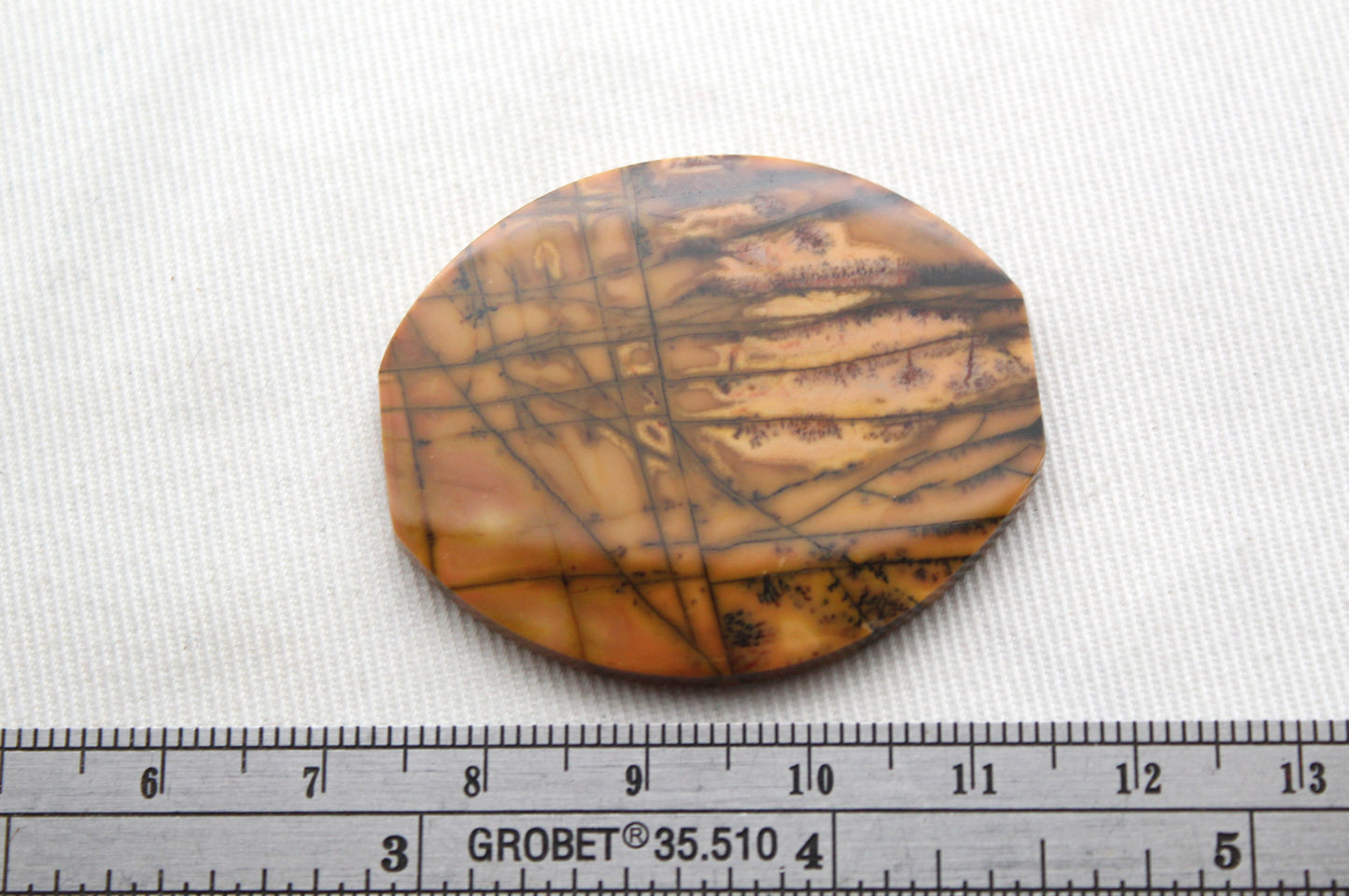 NICE Large Cabochon Yellow Feather Jasper Gemstone