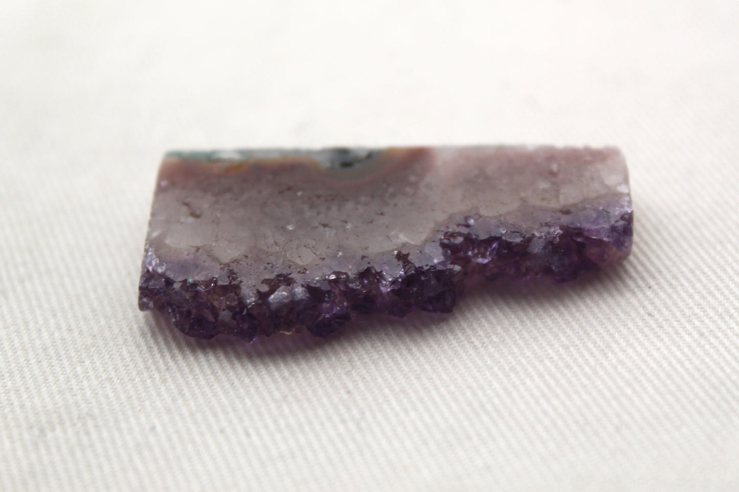 Amethyst slice gemstone druzy rectangle