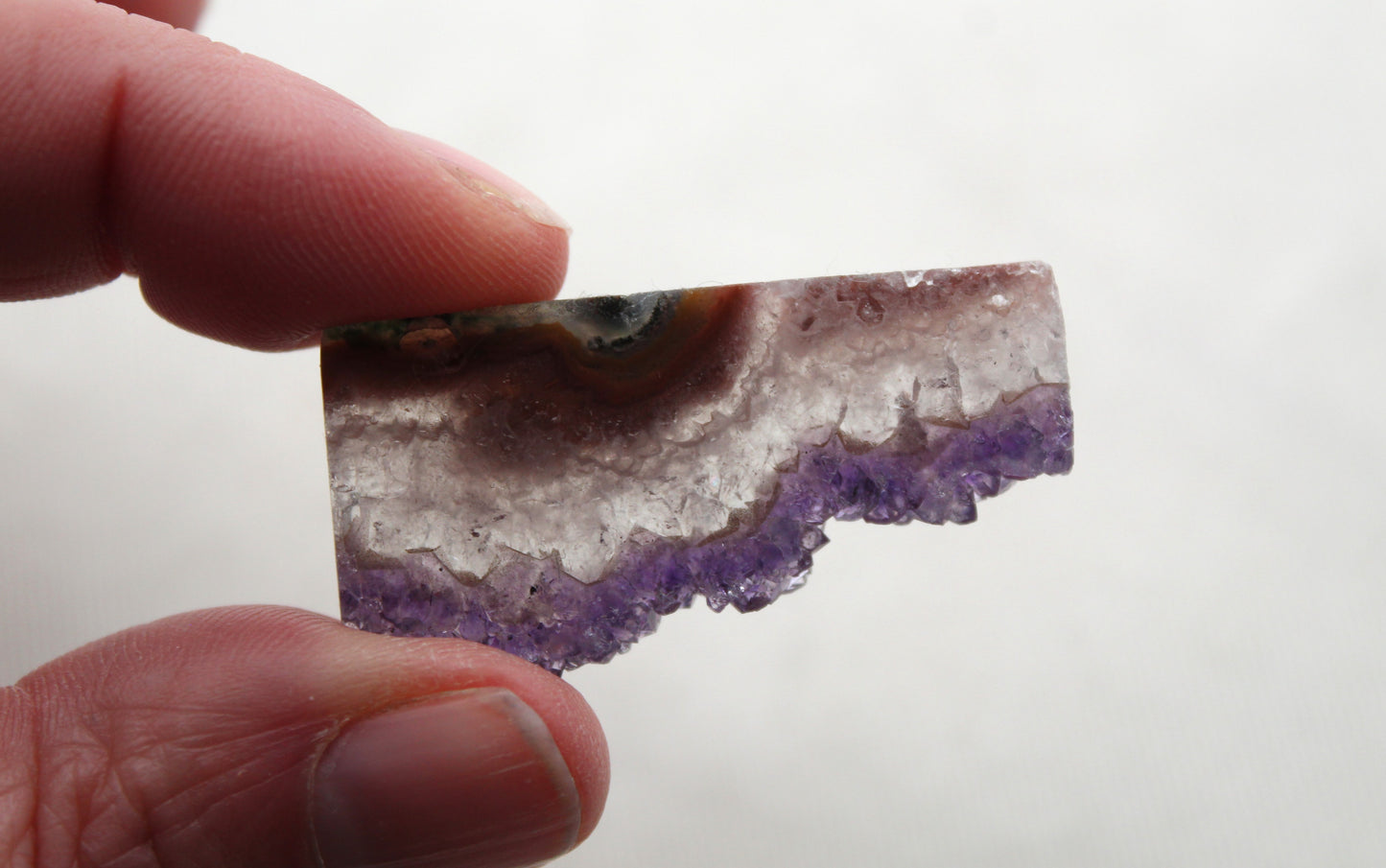 Amethyst slice gemstone druzy rectangle