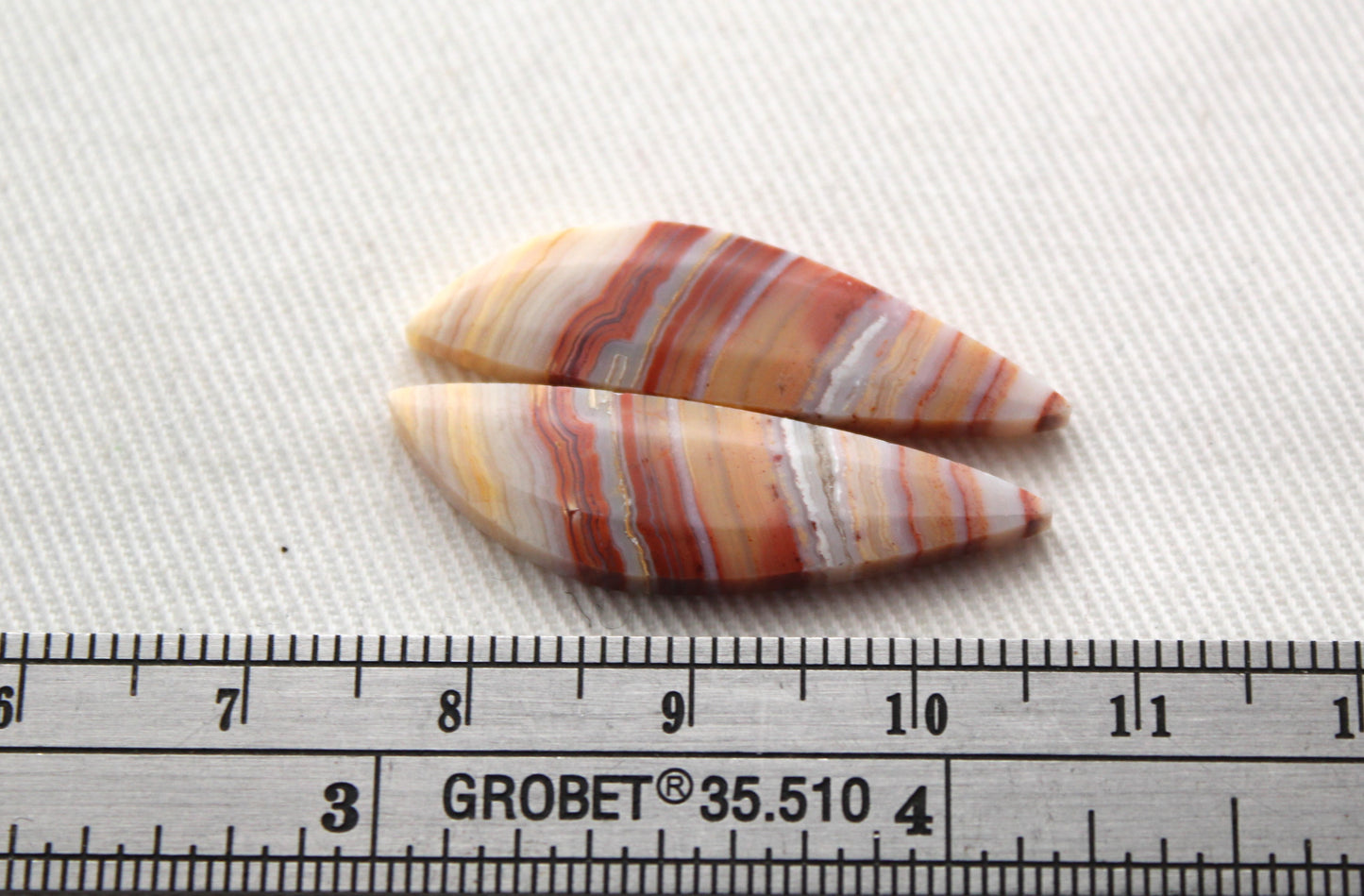 Banded Agates Cabochons Gemstone Pair multicolors