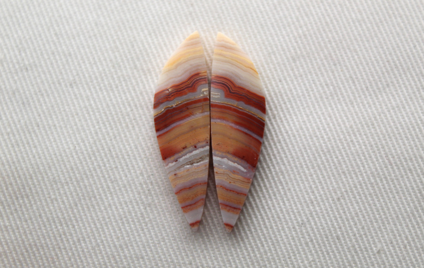 Banded Agates Cabochons Gemstone Pair multicolors