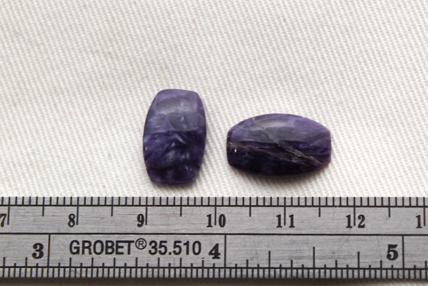 TWO Charoite Cabochon purple Gemstone 10X15MM