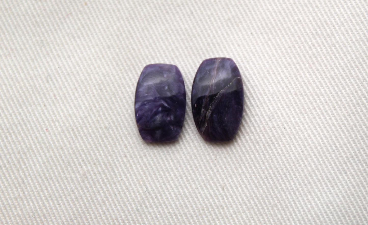 TWO Charoite Cabochon purple Gemstone 10X15MM