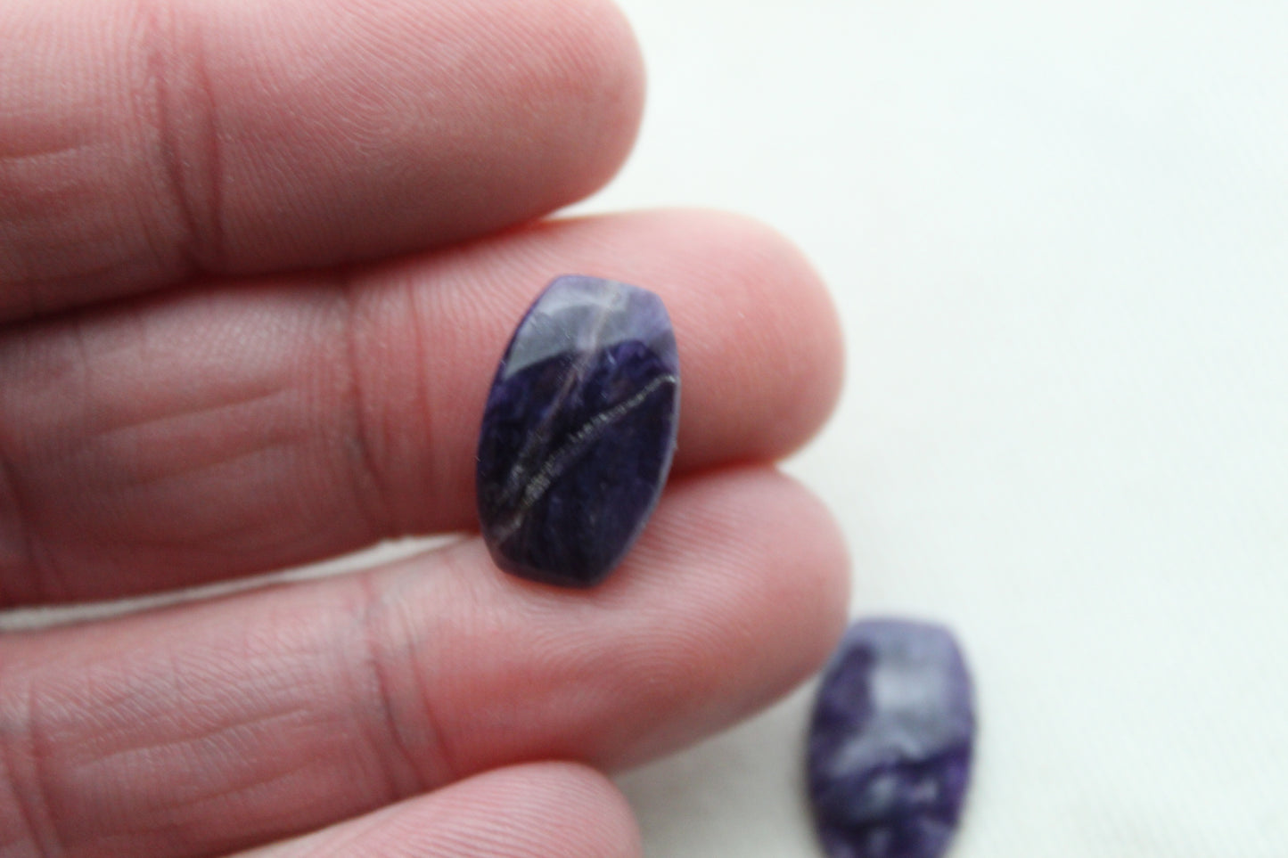 TWO Charoite Cabochon purple Gemstone 10X15MM