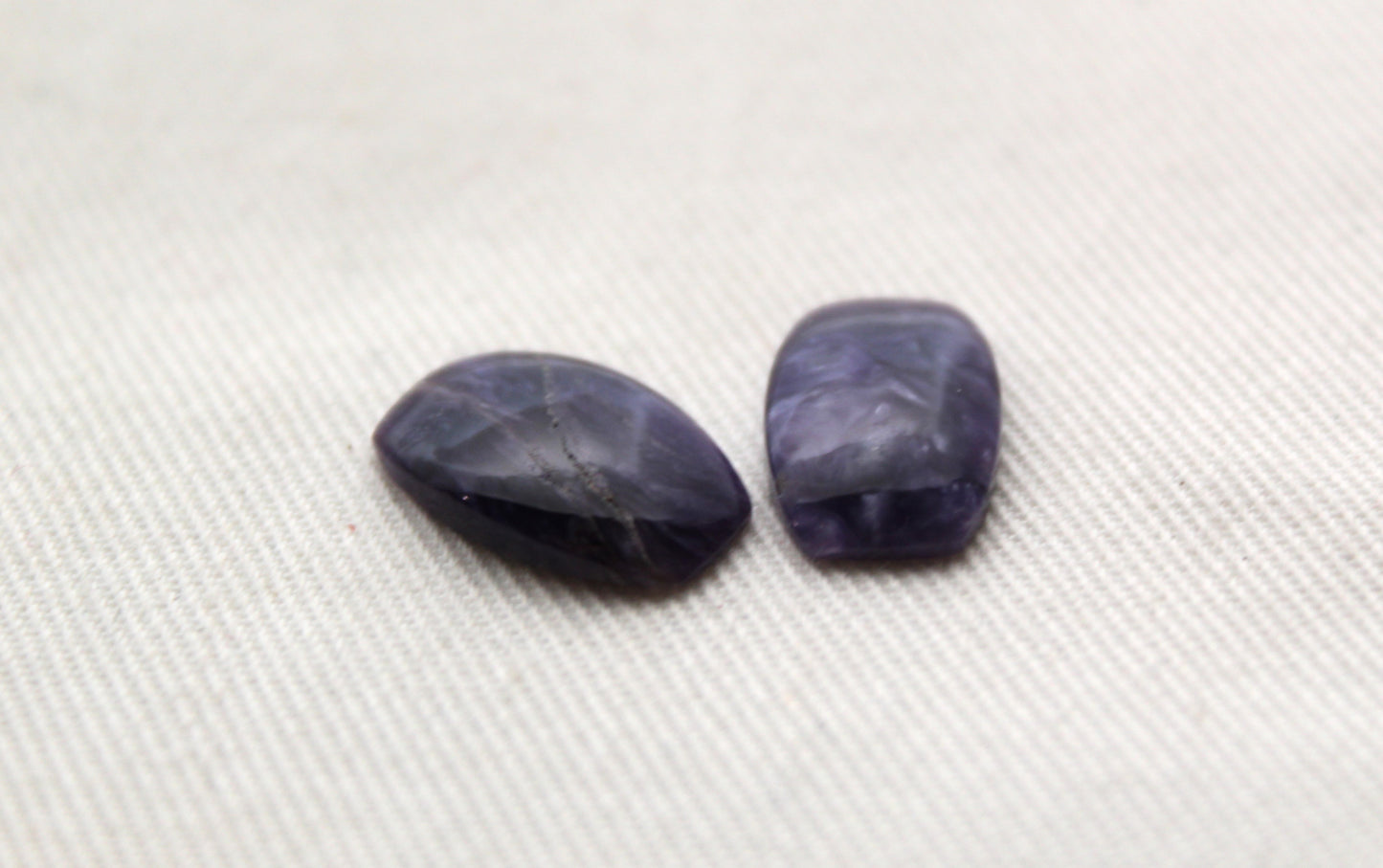 TWO Charoite Cabochon purple Gemstone 10X15MM