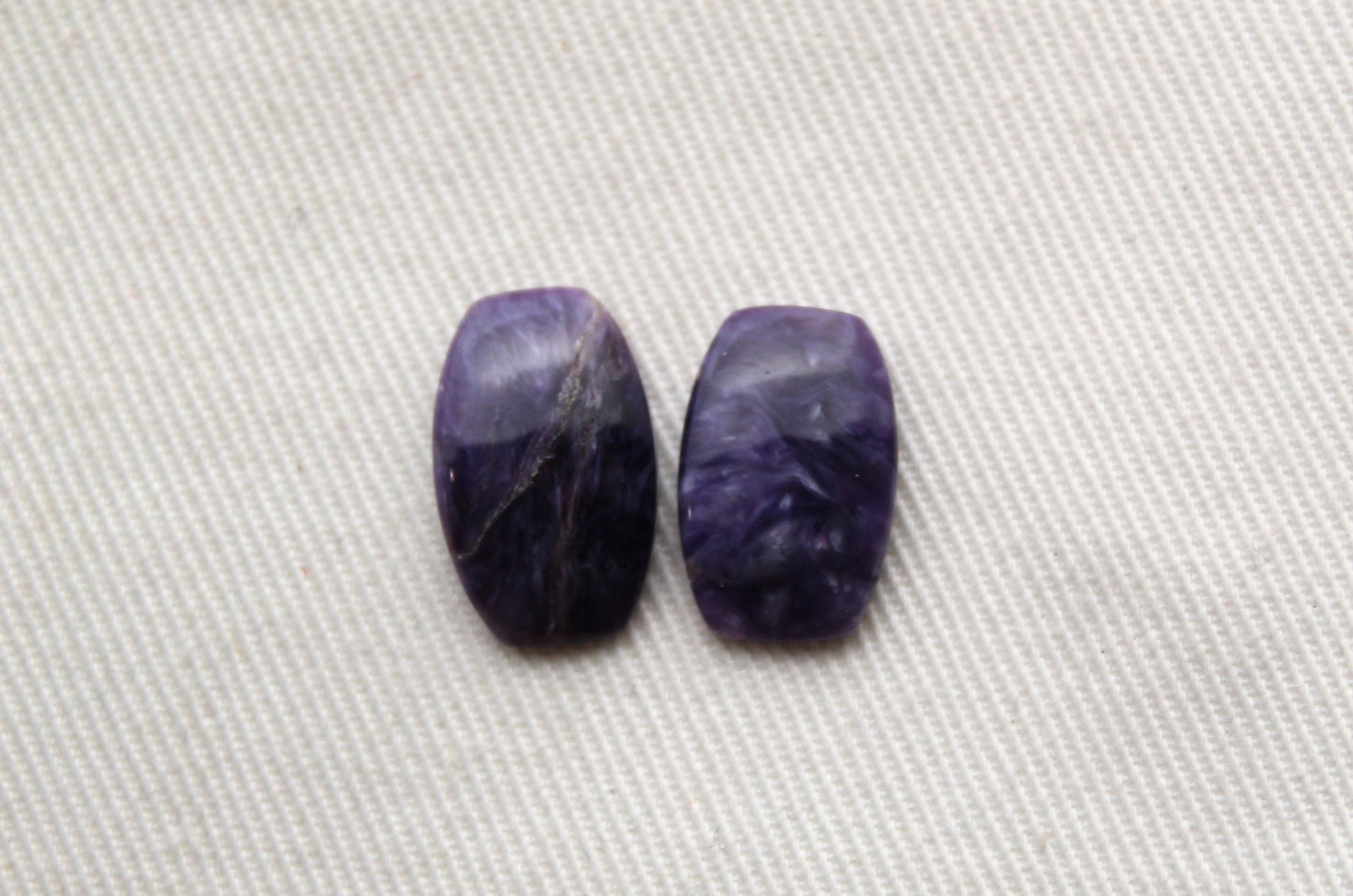 TWO Charoite Cabochon purple Gemstone 10X15MM