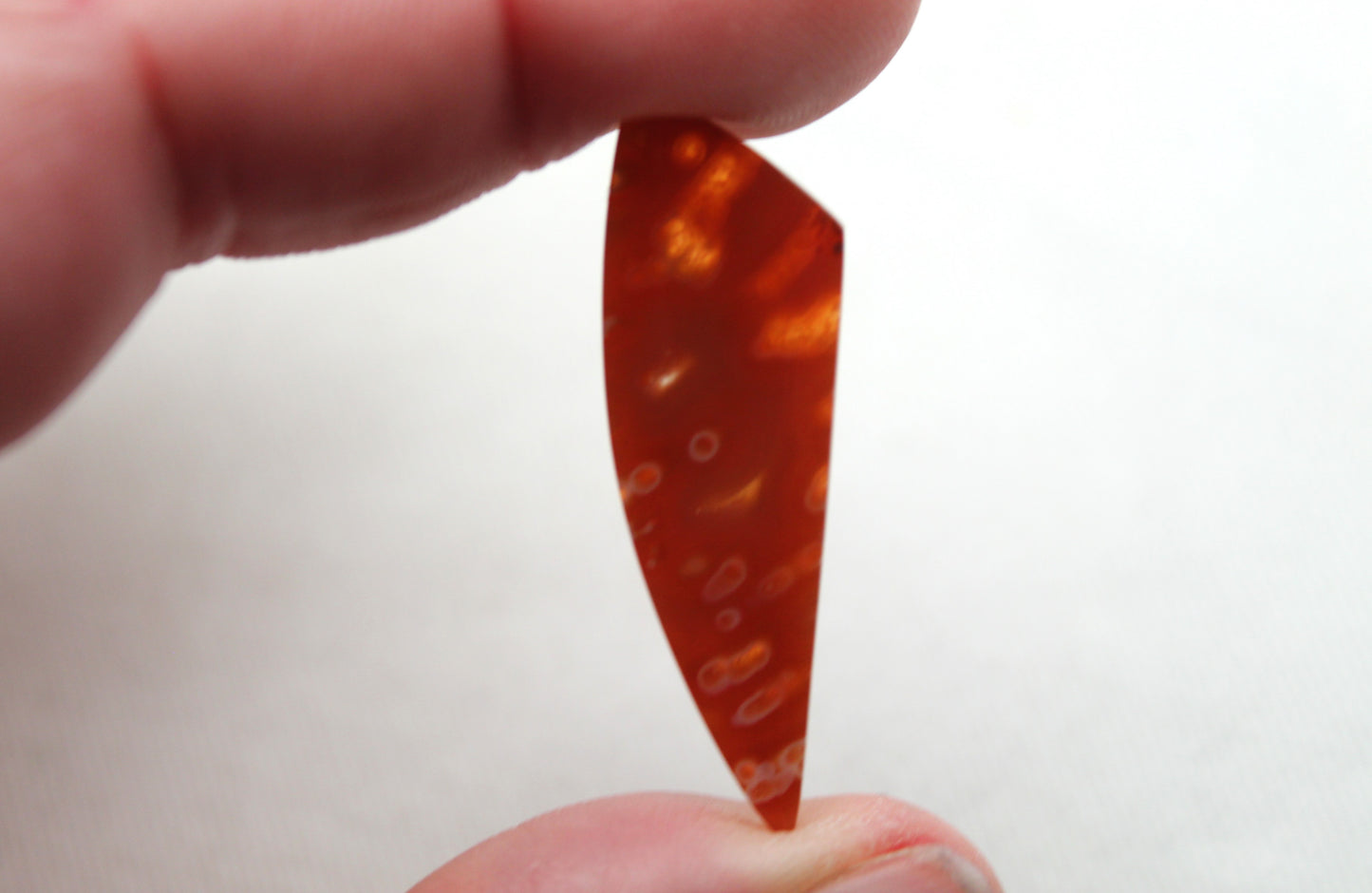 Tube Carnelian Cabochon Pair Transludent Red gemstone