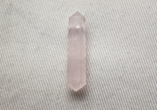 Small Double points Pink quartz gemstone pendant size DRILLED