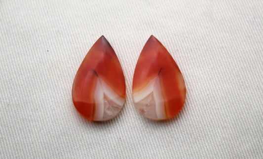 Banded Agates Cabochons Gemstone orange