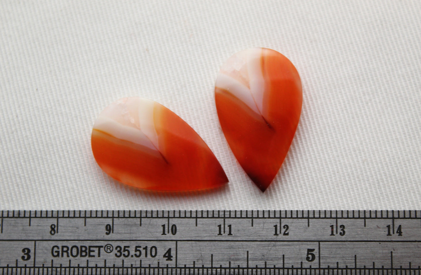 Banded Agates Cabochons Gemstone orange