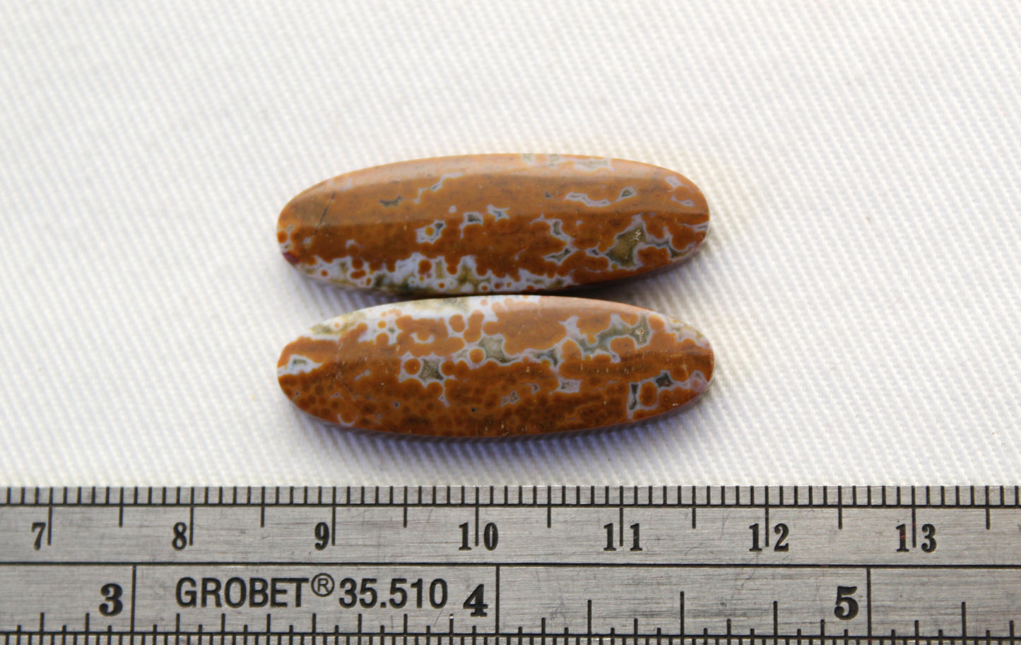 River Jasper Cabochon Pair Gemstone brown white