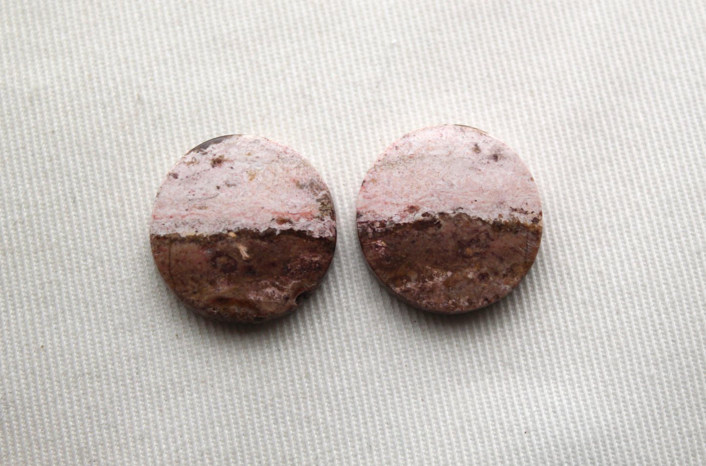 Indonesian Pink Jasper Pair Cabochons Gemstone natural 20MM