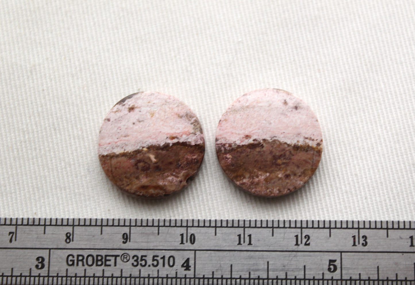 Indonesian Pink Jasper Pair Cabochons Gemstone natural 20MM