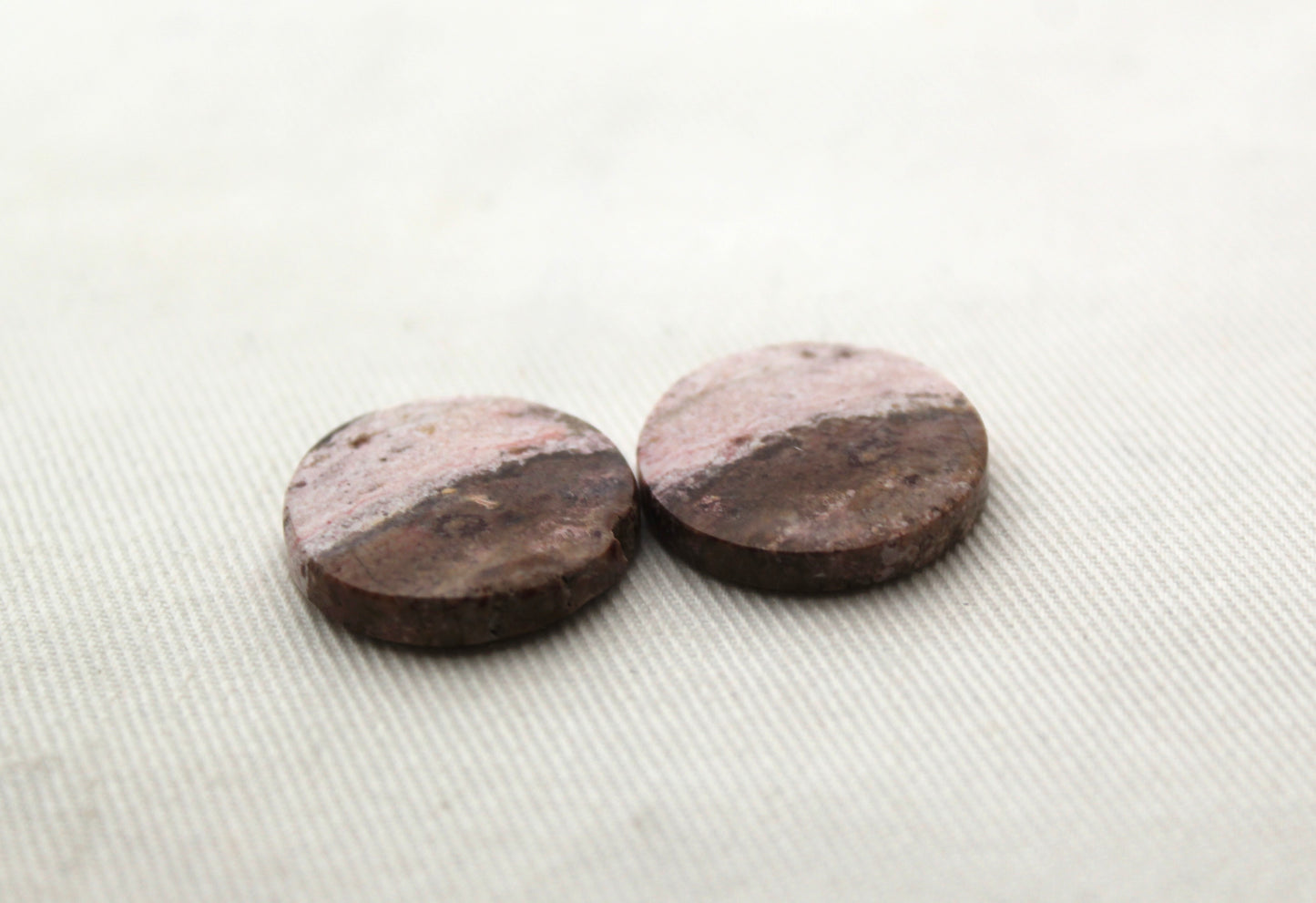 Indonesian Pink Jasper Pair Cabochons Gemstone natural 20MM