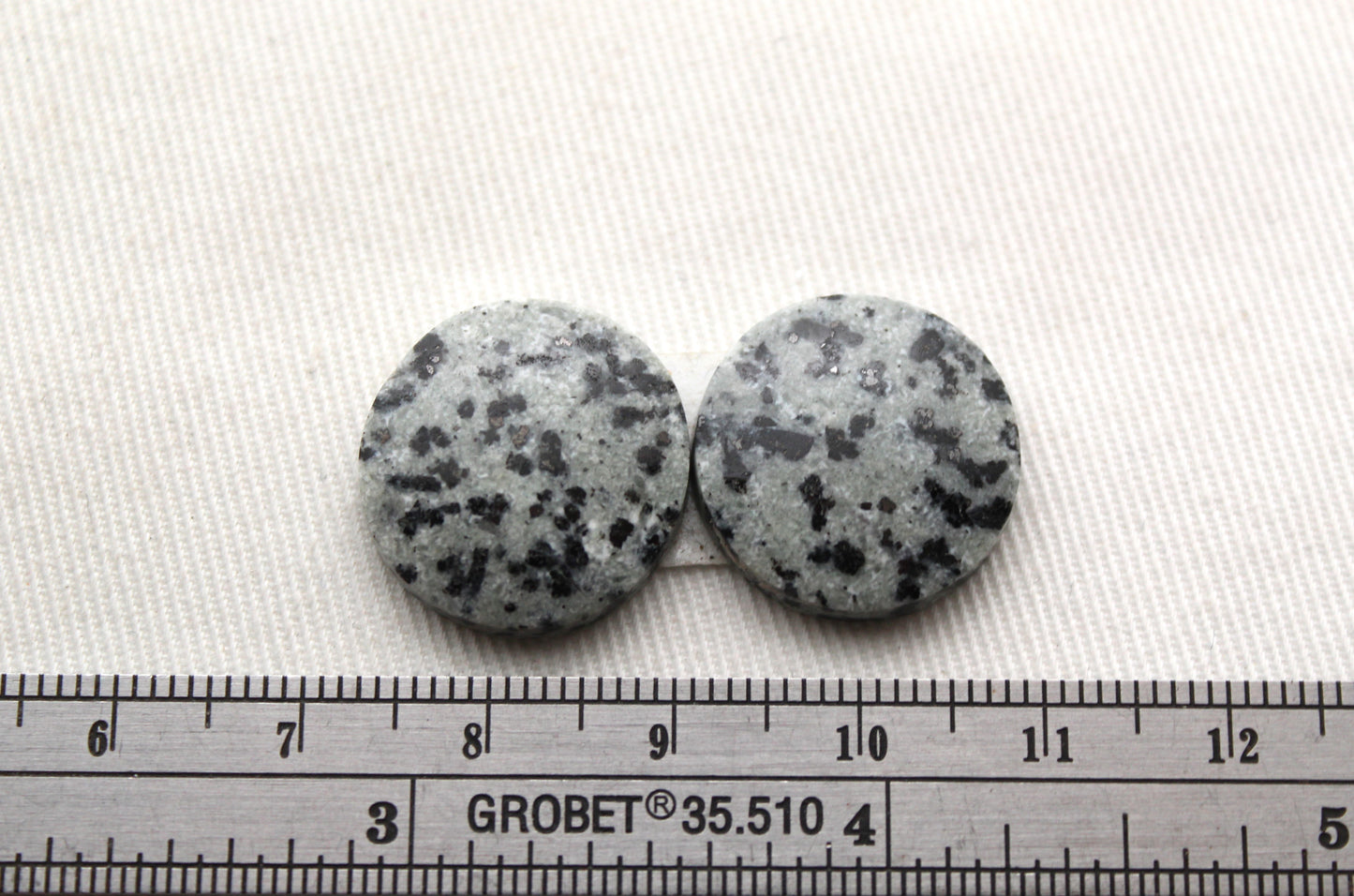 Dalmatian Jasper pair gray gemstone cabochon round 18MM