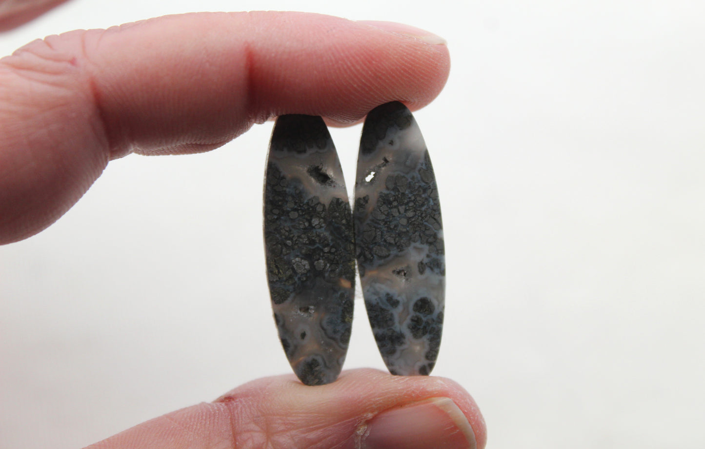 Marcassite Cabochons Paire Pierres précieuses ovales