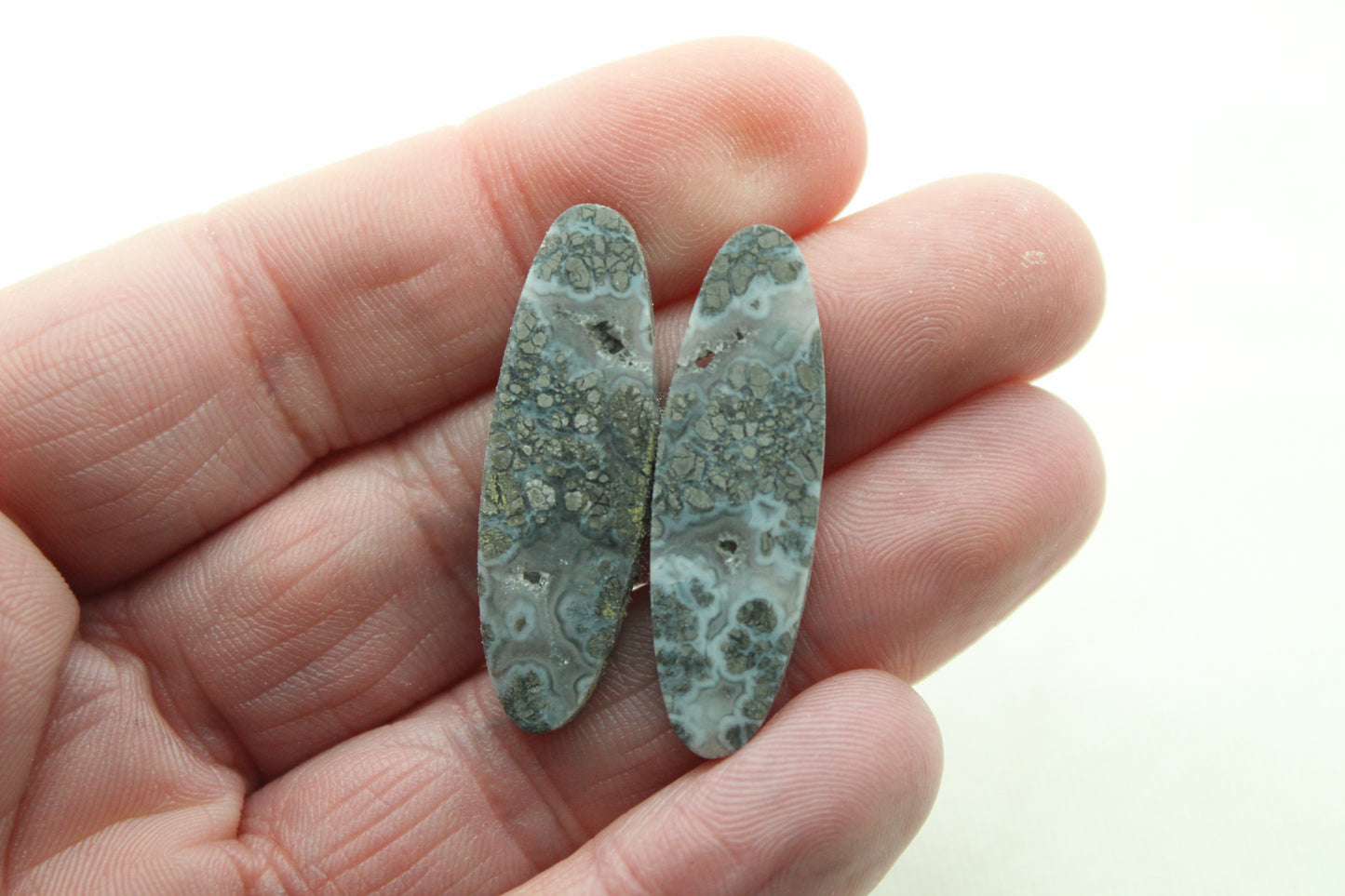 Marcassite Cabochons Paire Pierres précieuses ovales