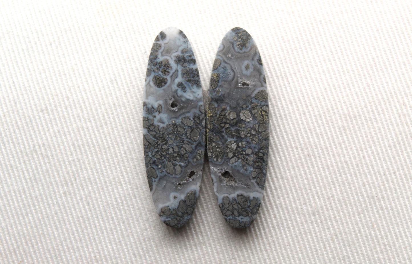 Marcassite Cabochons Paire Pierres précieuses ovales