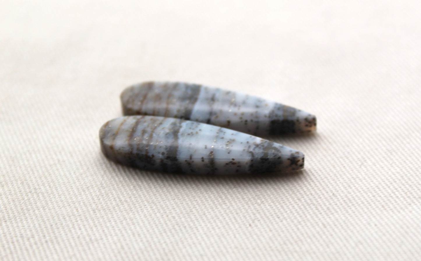 Blue River Jasper Cabochon Pair Gemstone teardrop