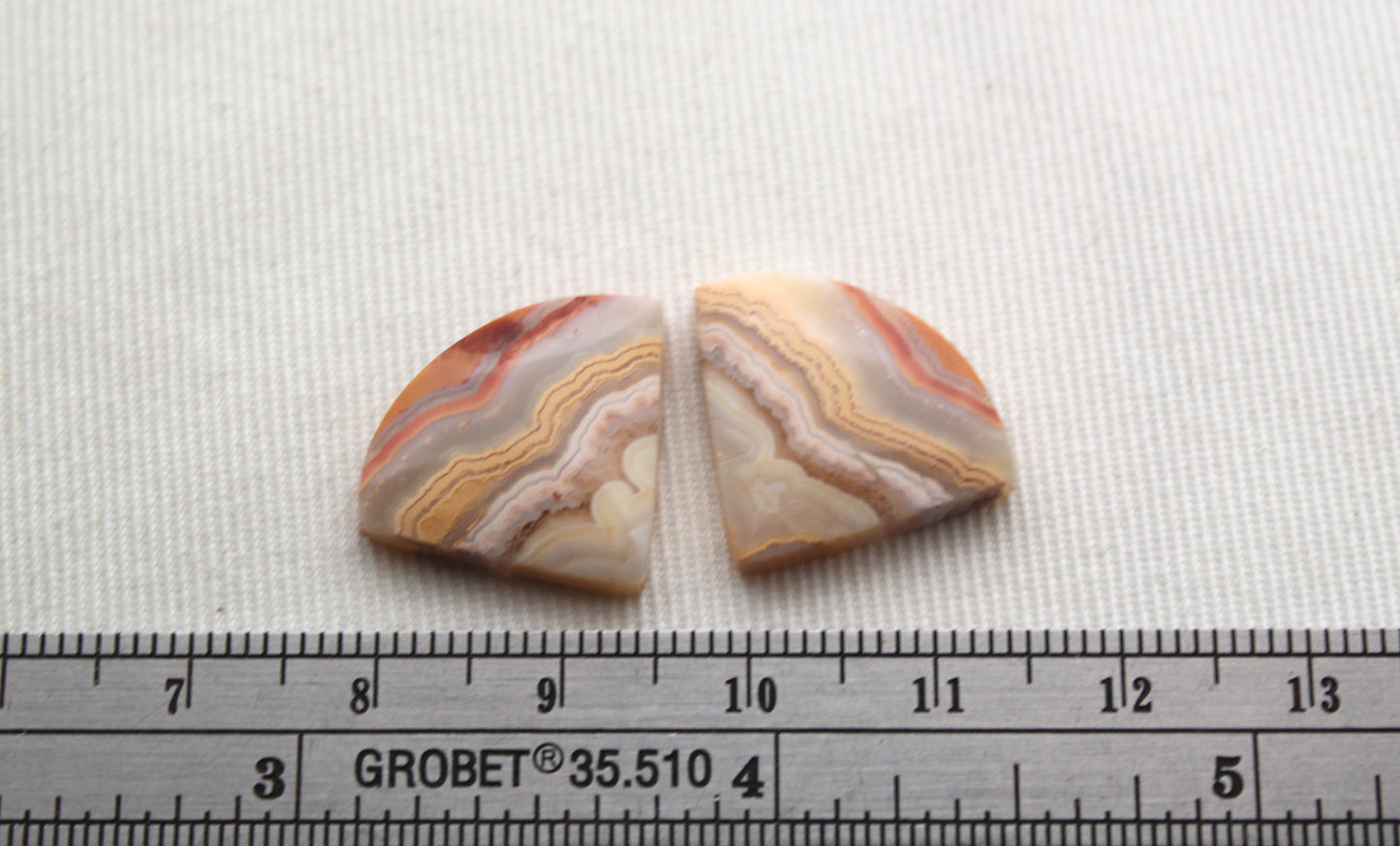 Lace Agates Cabochons Gemstone Pair multicolors