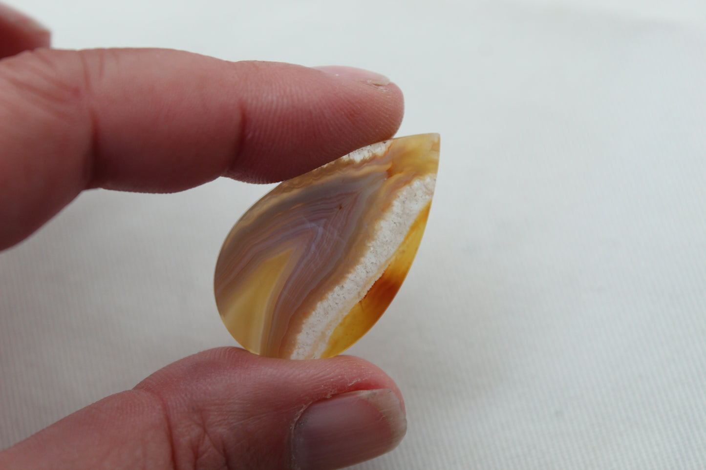 Banded Agates Cabochons Gemstone Pair teardrop