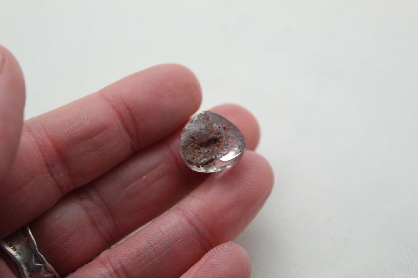 Small Garden Quartz Cabochon gemstone Heart