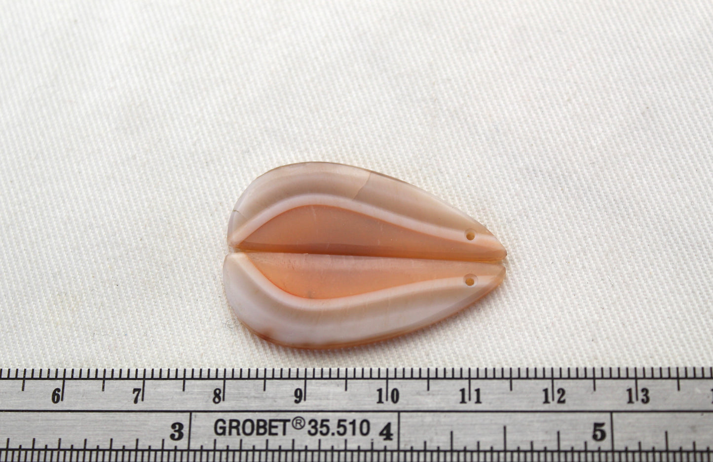 Drilled Banded Agate Gemstone orange white gemstone<br>