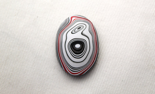 Fordite Cabochon oval white green black